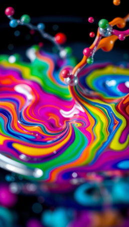 Colorful abstract background. Drops of water on a colorful background.の素材