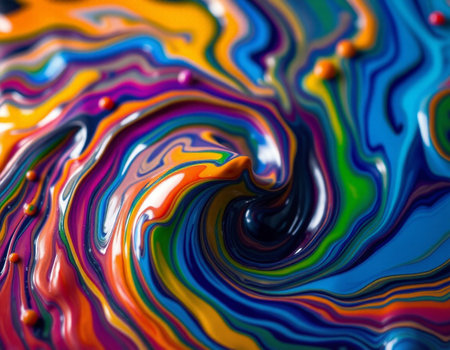abstract background of colorful liquid, macro photo with shallow depth of fieldの素材