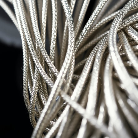 Close up of a bundle of metal wire for use as a backgroundの素材