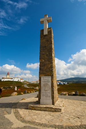 Stella monument at Cape Rocca, the westernmost tip of continental Europeのeditorial素材