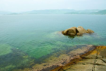 Primorsky Krai. Zarubino. The rocky ledge into the sea.