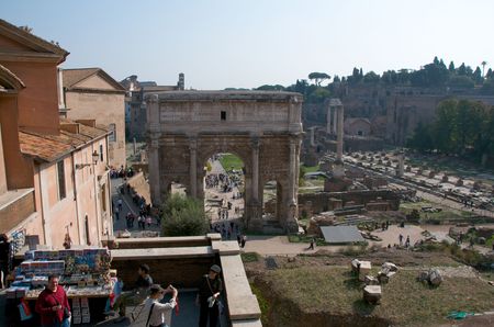 Rome. Roman Forum. Arch of Septimius Setiaのeditorial素材
