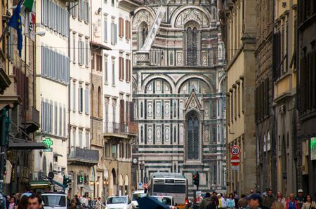 Street in the historic center of Florenceのeditorial素材