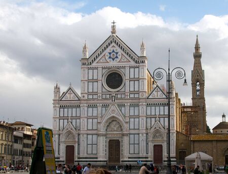 Florence, Italy. Church of Santa Croceのeditorial素材