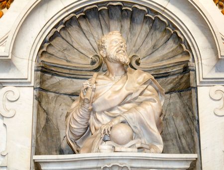 Florence, Italy. Church of Santa Croce. Bas-relief of Galileeのeditorial素材