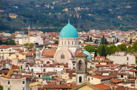 Florence. Top View, Synagogueのeditorial素材
