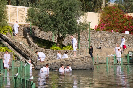 Israel, the rite of baptism. Place of Baptism - "Jordan", the Jordan River.のeditorial素材