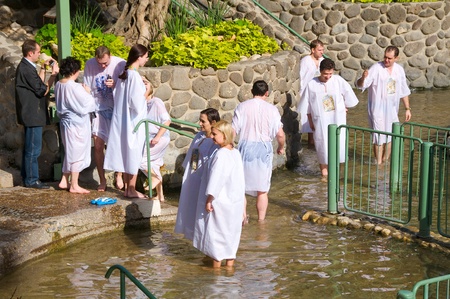 Israel, the rite of baptism. Place of Baptism - "Jordan", the Jordan River.のeditorial素材