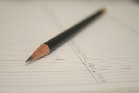 appointment calendar with pencilの写真素材