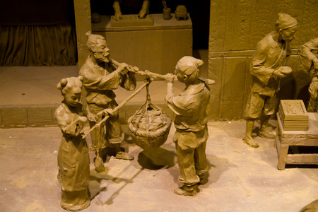 close up of Chinese figurineの写真素材