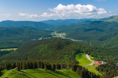 Awesome mountain landscape located on the Red Mountain, Romania.の写真素材