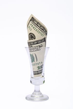 Dollars in glassの写真素材