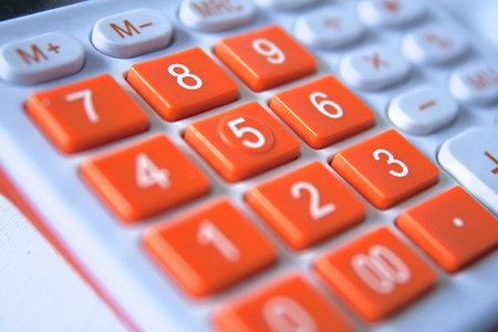 Closed up calculator. の写真素材