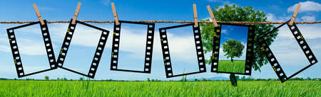 Transparency films as backgroundの写真素材