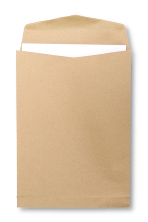 Blank envelope on white background の写真素材