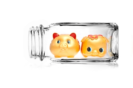 Concept image,  double save for security of saving bankの写真素材