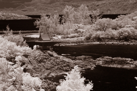 Koh Samui by infrared image the famous lanmark island in Thailandの写真素材