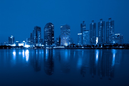 City at night in Bangkok, Thailandの写真素材