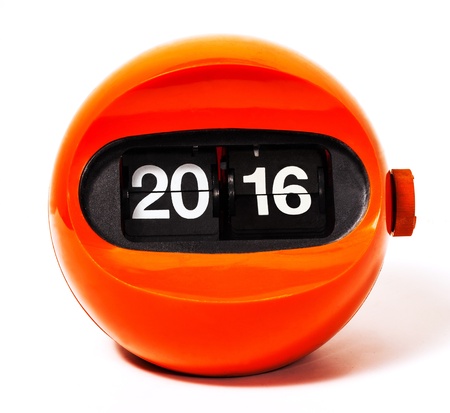 Creativity concept of calendar 2016 from vintage clock