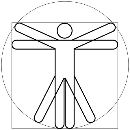 Vitruvian man as Leonardo Da Vinchi のイラスト素材