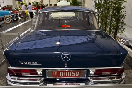 PATHUMTHANI - JUNE 23 : The vintage car Mercedes-Benz 280SE, original car in Geramany showed in...