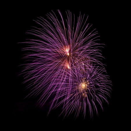 Fireworks over dark backgoundの写真素材