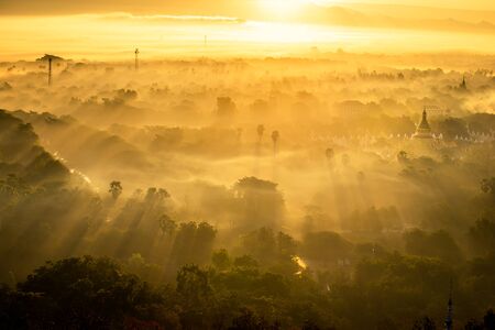 Top view from Mandalay hill, Myanmar の写真素材