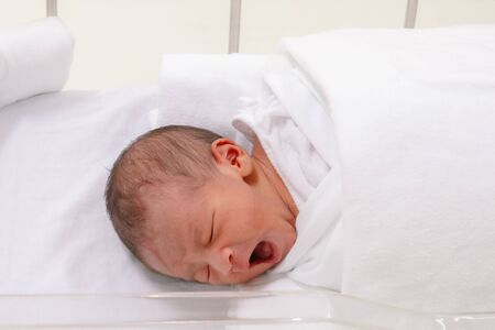 Close up and selective focus of one day old baby