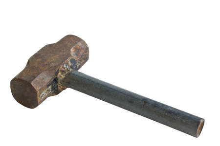 Steel hammer on a white background の写真素材