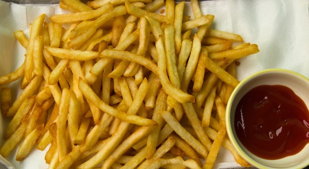 French fries with ketchup 