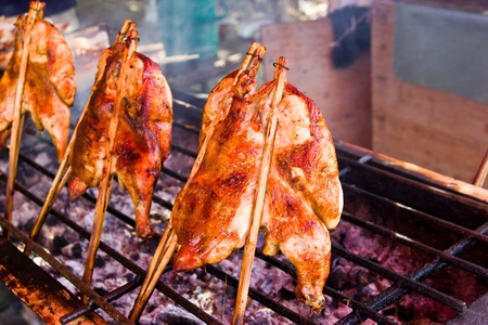 Grilled chicken in the oven の写真素材