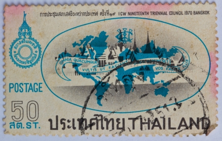 THAILAND - CIRCA 1970  The 19th meeting of the International Council of Women in 1970, in Bangkok, Thailand のeditorial素材
