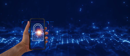 Digital protection and cyber monitoring concept; securing networks from cyber threats, mitigating...
