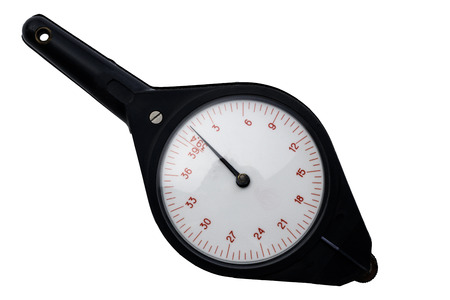 The ancient odometer found in the water did not survive the scoreboard. isolated on white...