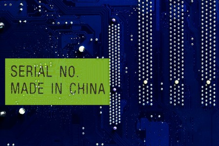 motherboard. color blue. there are scratches on it. Caption Made in China.