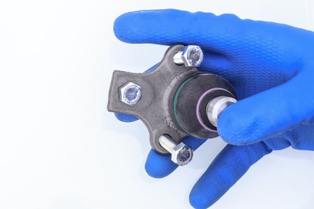 spherical bearing. one of the elements in the car's suspension. mounted on the lever. the master in...