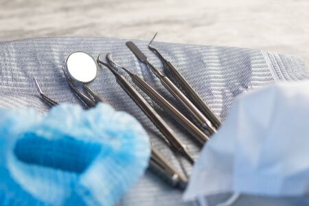 instrument for examining a patient. dentist examines patientsの写真素材