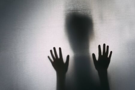 the image is out of focus. Transparent transparent fabric and shadows. ghost and ghost.