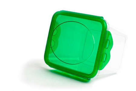 plastic lunch box for poison. Close-up. On white background. There is no isolation.の写真素材