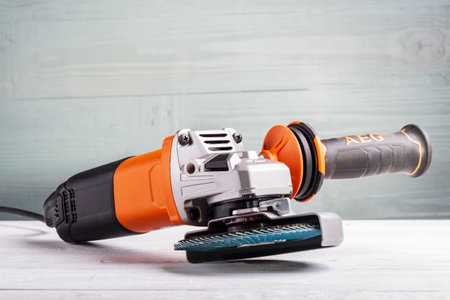 Minsk. Belarus. 03 December 2020. Studio lighting. tool Corner mother machine AEGのeditorial素材