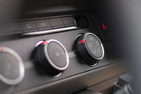 natural light. car dashboard. close-up of the cold regulator