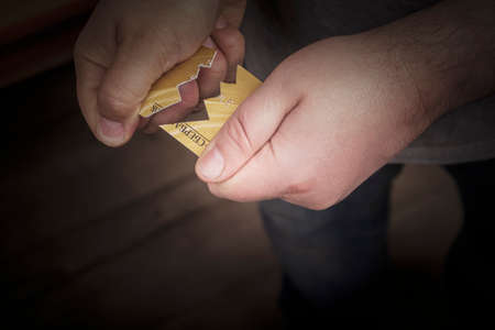 disconnection from Swift Russia. The collapse of the banking system. break, break a Sberbank credit card. US and EU sanctions. Minsk, Belarus - April 07, 2022のeditorial素材