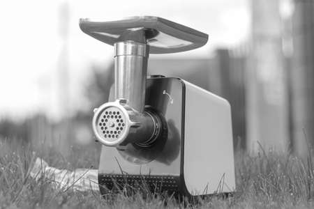 soft focus. natural light. electric meat grinder. close up.の写真素材