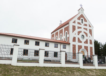Minsk. Belarus. April 2, 2023. the church parishioners street lightingのeditorial素材