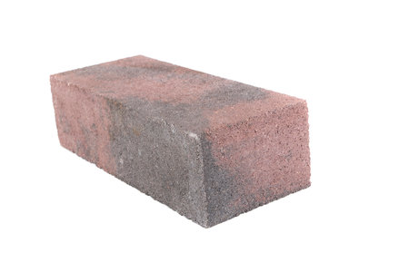 white background. brick made of concrete. multi-colored block for laying a post on the fence.の写真素材