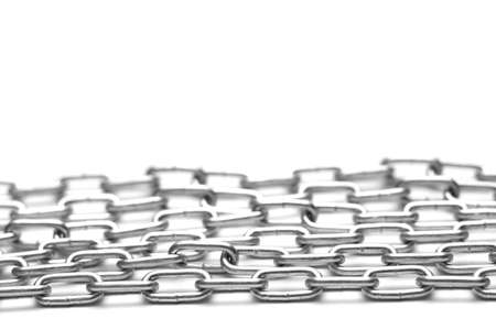 metallic chain on white background, abstractionの写真素材