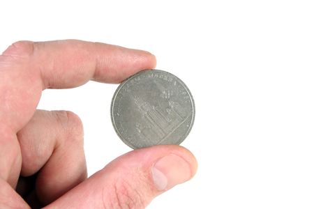 Old coins of the Soviet union, a white background