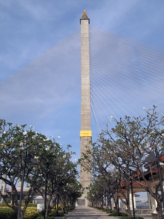 Mega sling Bridge,Rama 8, in bangkok Thailandのeditorial素材