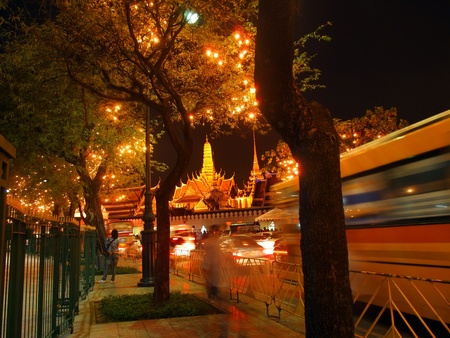 BANGKOK-DEC. 5:Tourists enjoy the special night at the Grand Palace on December 5, 2011 in Bangkok.It was built in 1782.The home of the King, the Royal court and the administrative seat of government. のeditorial素材