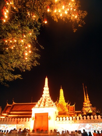 BANGKOK-DEC. 5:Tourists enjoy the special night at the Grand Palace on December 5, 2011 in Bangkok.It was built in 1782.The home of the King, the Royal court and the administrative seat of government.        のeditorial素材